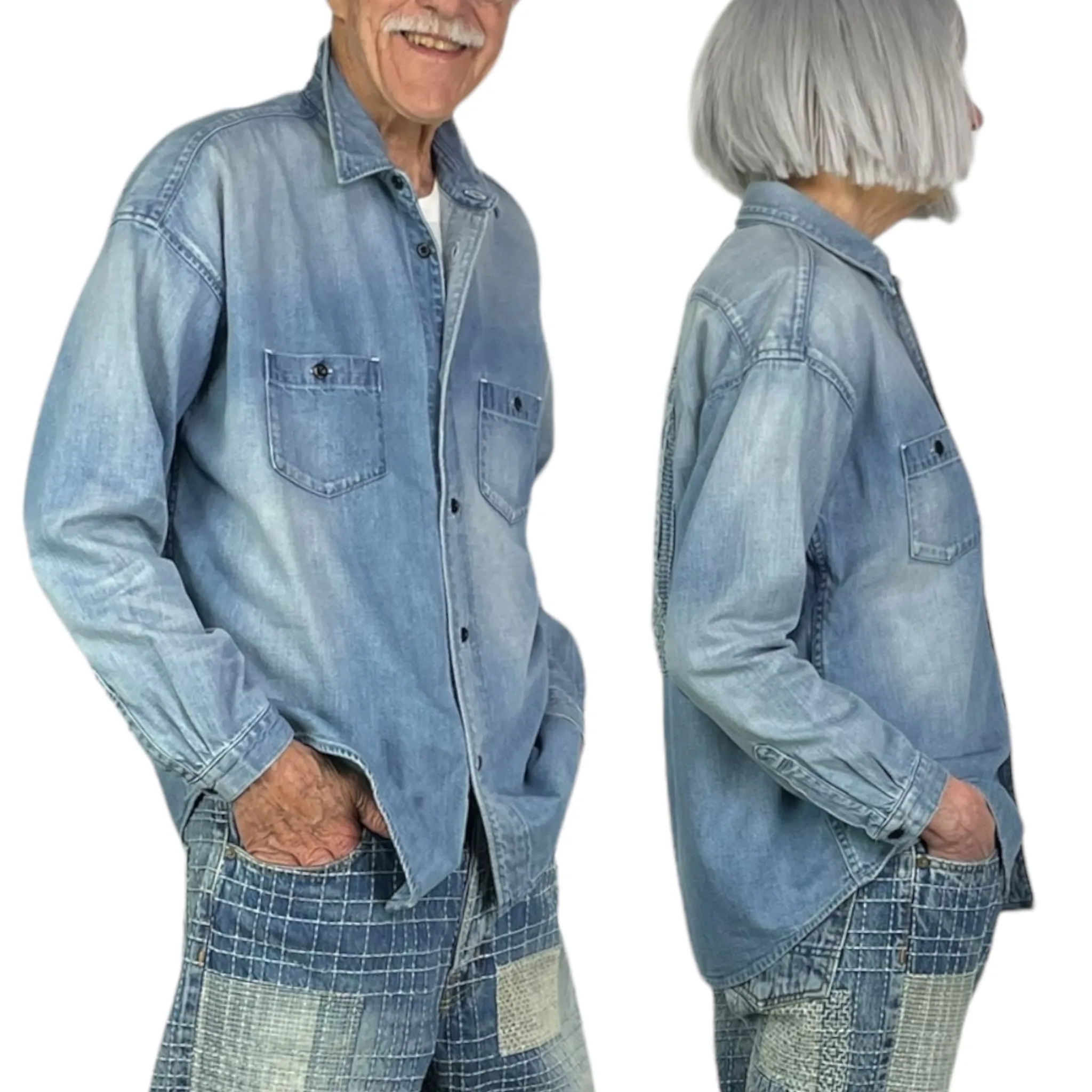 APPLIQUED DENIM SHIRT