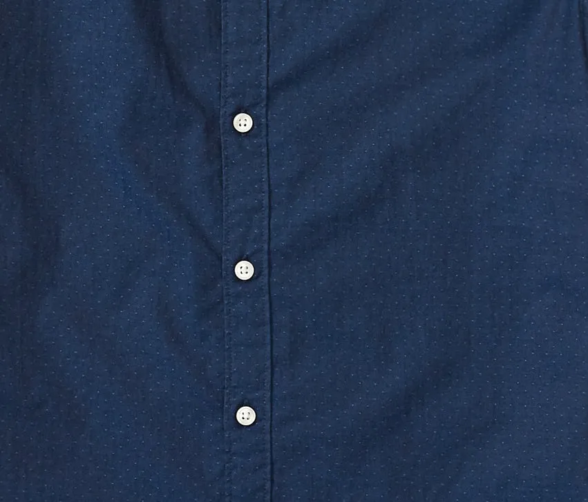 Benjamin  - Navy Blue Dot Short Sleeve Shirt