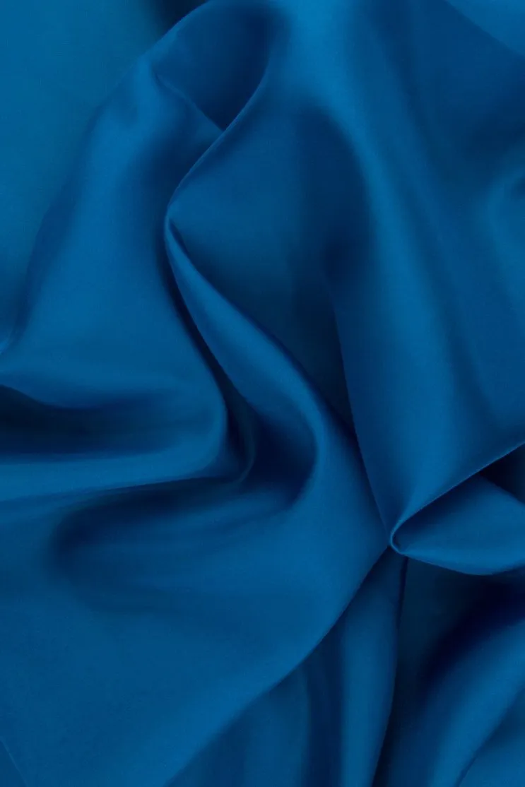 Blue Green Habotai Silk Fabric