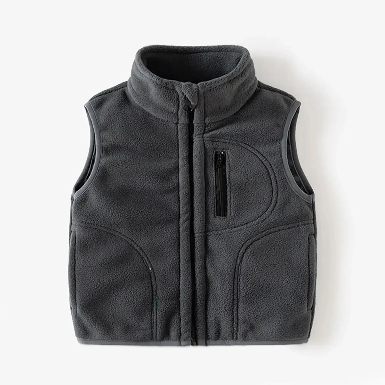 Boys' Stand-up Collar Rocker Fleece Vest Children's Toddler Jacket Warm Undershirt Shoulders