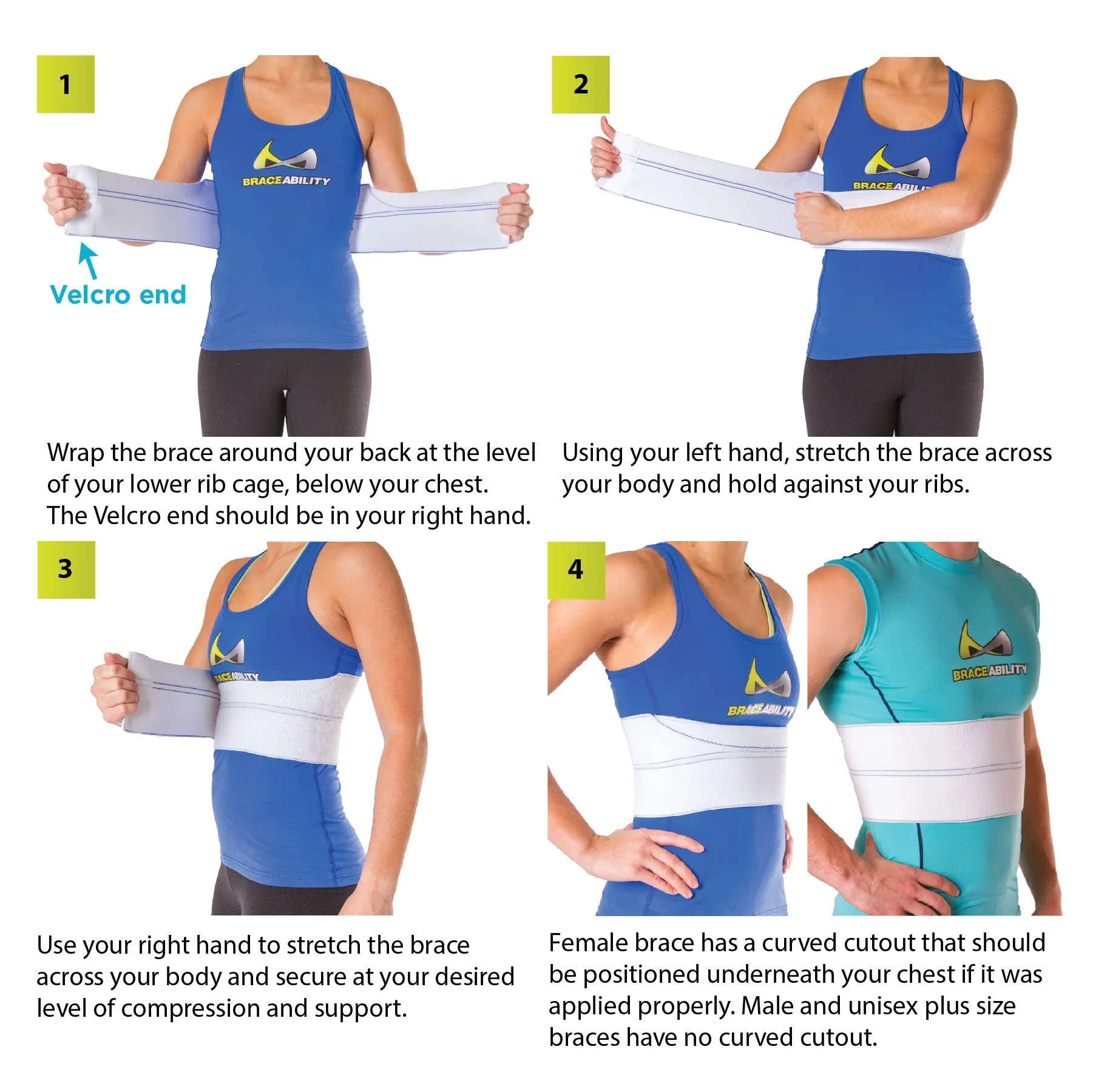 Broken Rib Brace | Compression Wrap Belt for Fractured, Cracked, Dislocated, or Bruised Ribs Pain Support