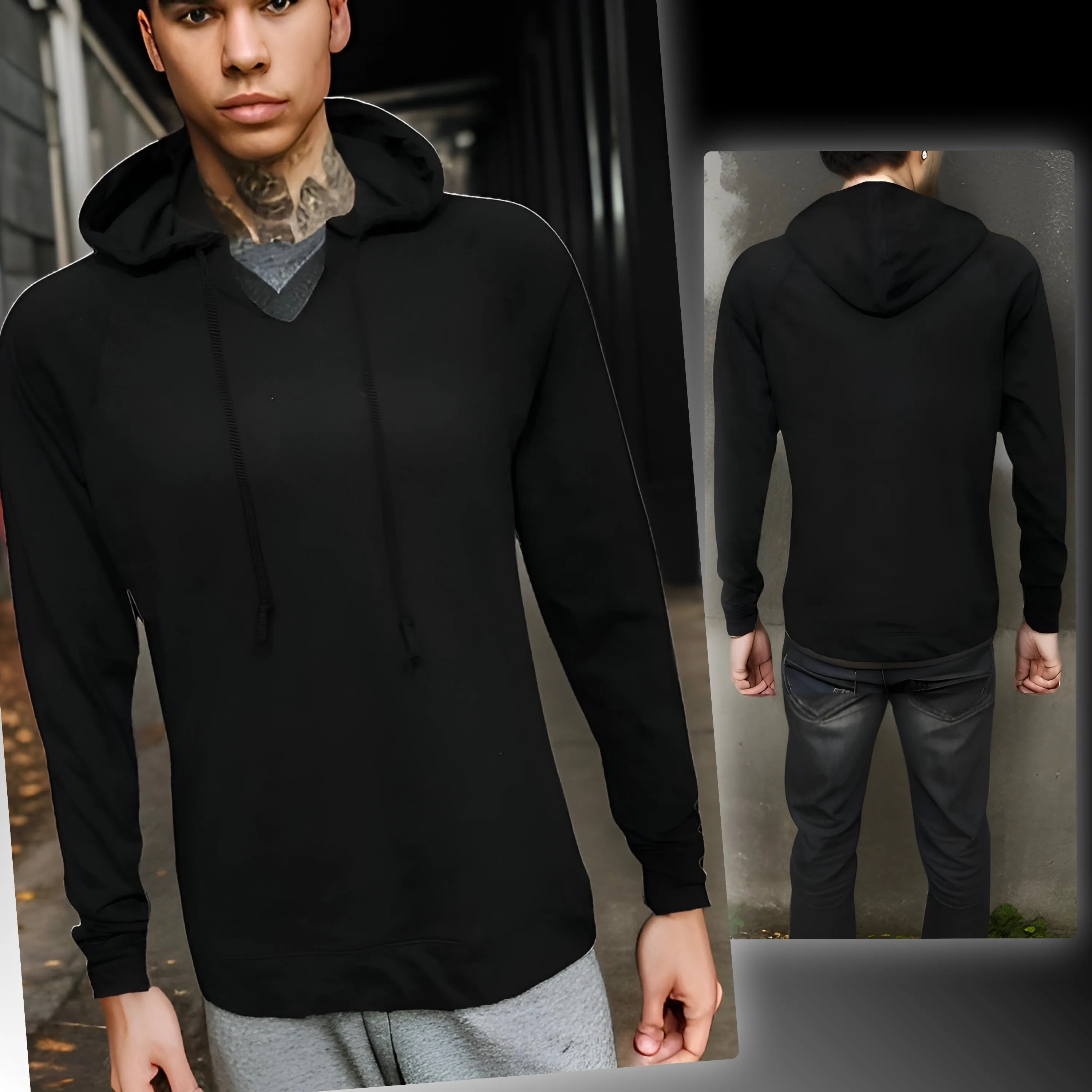 ^C.O.A.^ (BLACK) LIGHTWEIGHT PULLOVER HOODIES (SUMMER STYLE)