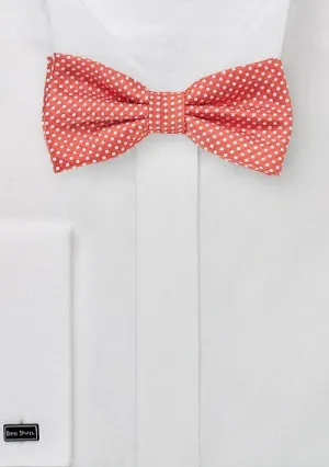 Coral Pin Dot Bowtie