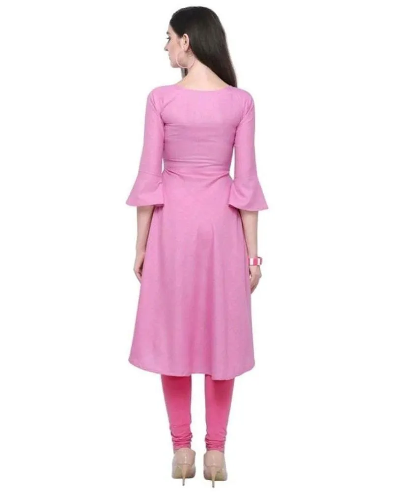 Designer Mart Pink Ruby Cotton Gown Kurti