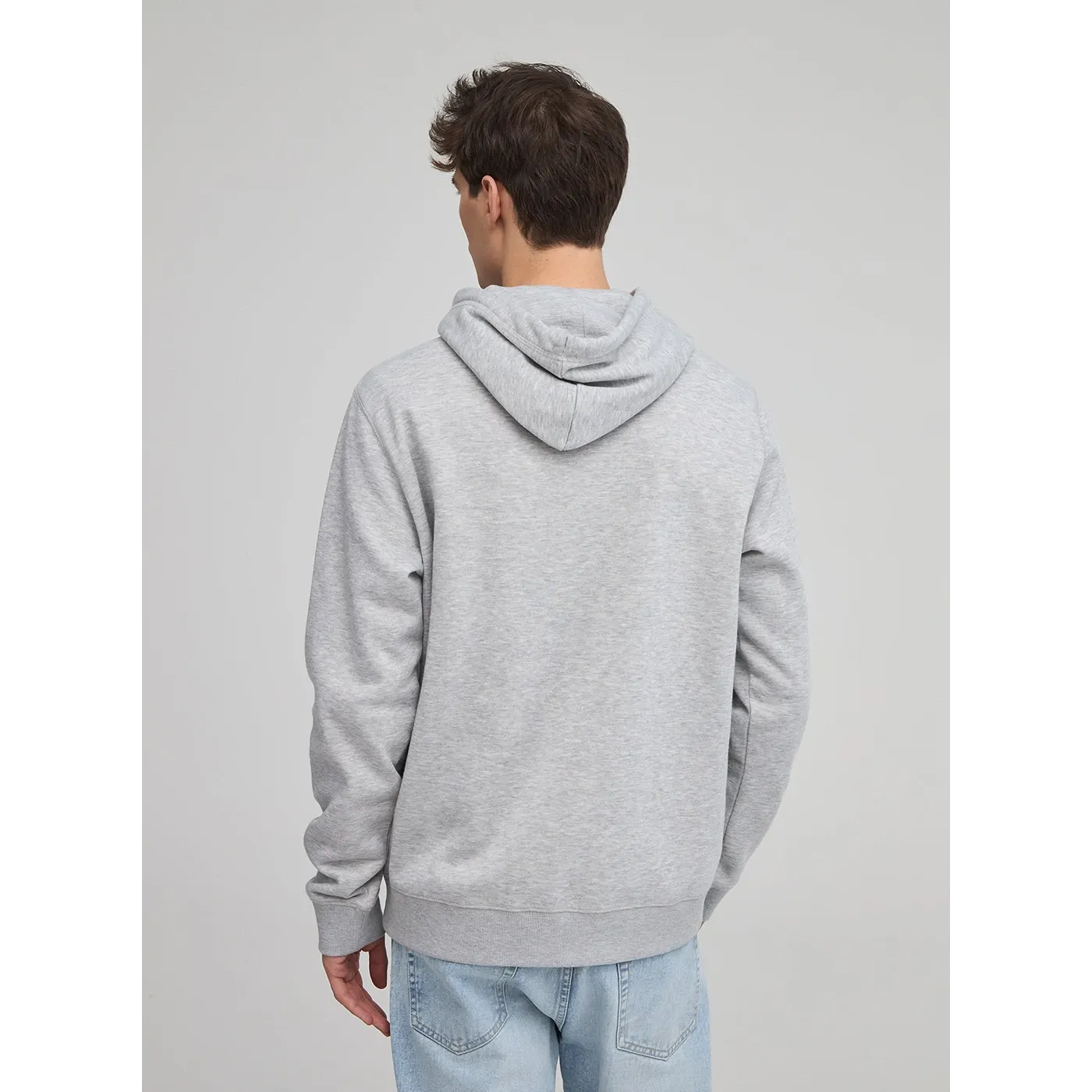 Grey Sports Print Hooded Sweatshirt