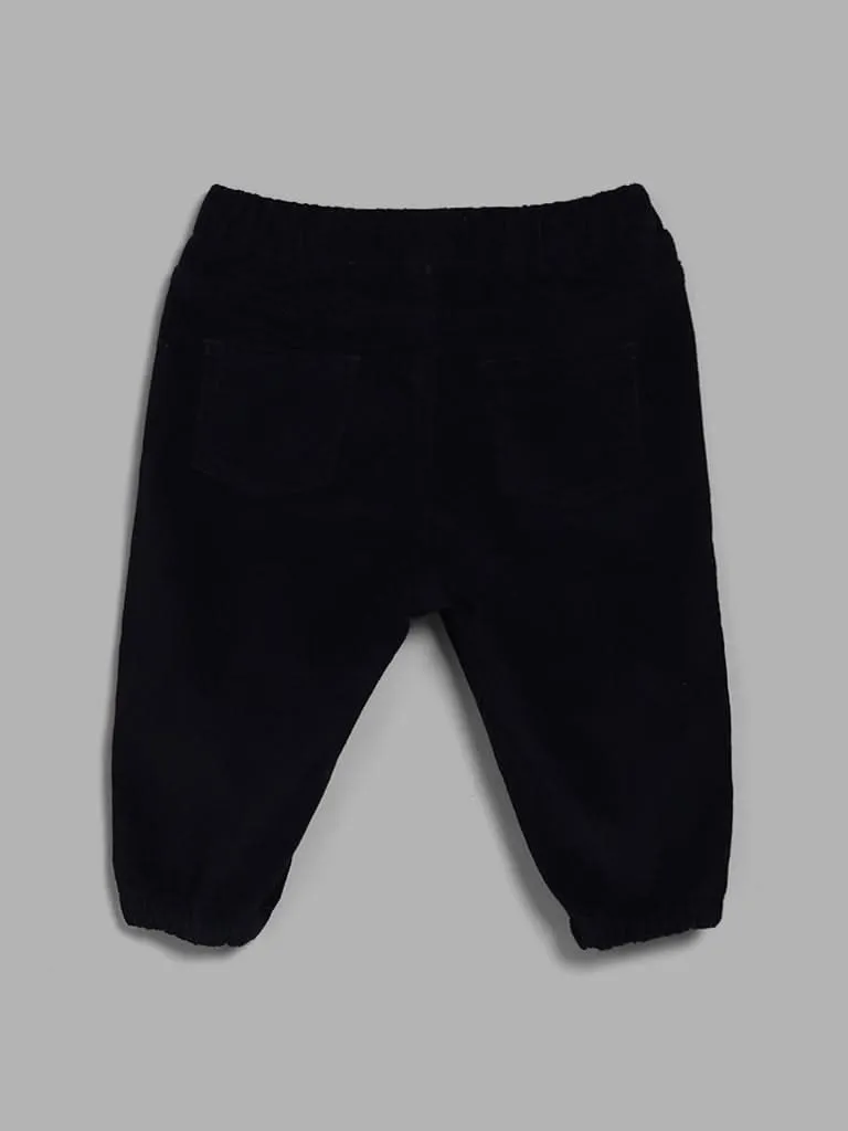 HOP Baby Navy Blue Solid Joggers