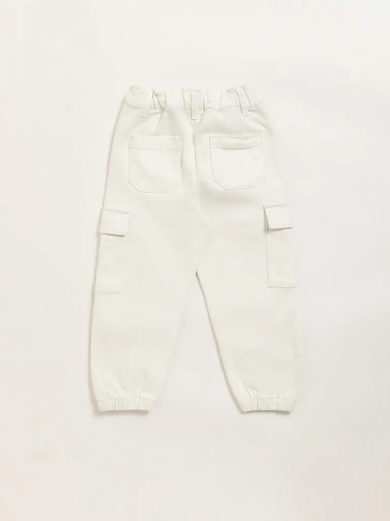 HOP Kids Off-White Cargo Joggers