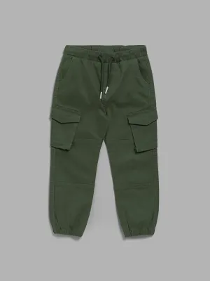 HOP Kids Solid Olive Cargo Joggers