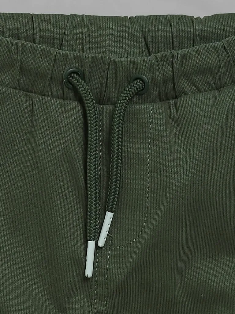 HOP Kids Solid Olive Cargo Joggers