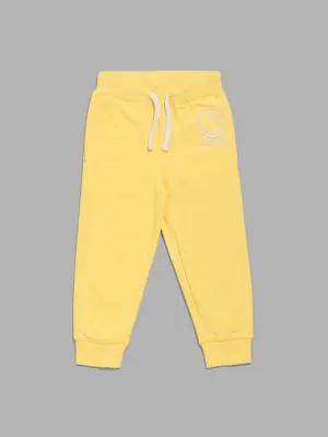 HOP Kids Yellow Smiley Printed Joggers