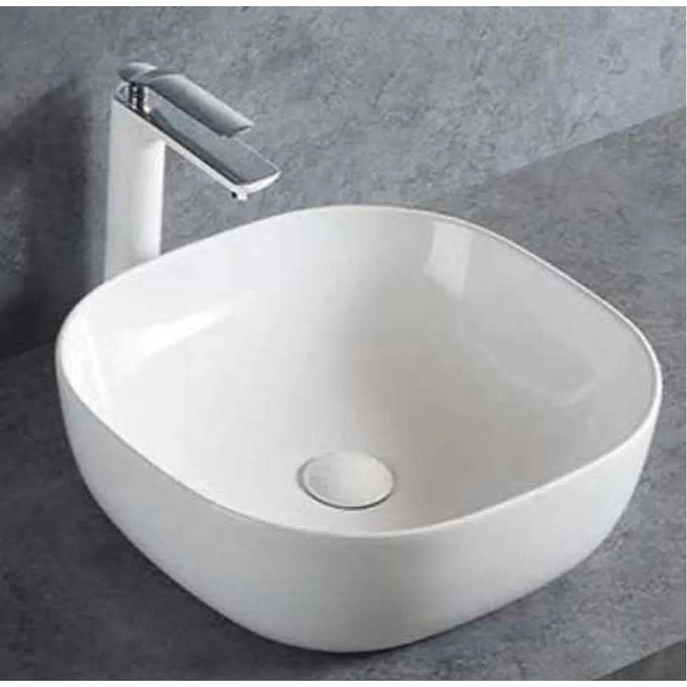 Jorford Sango Above Counter Square Basin 425 x 425 x 145mm White