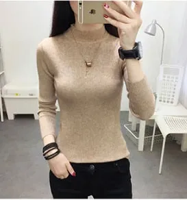 Knitted Turtleneck Sweater Casual Soft Jumper Long Sleeve