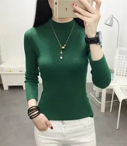 Knitted Turtleneck Sweater Casual Soft Jumper Long Sleeve