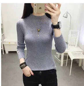 Knitted Turtleneck Sweater Casual Soft Jumper Long Sleeve