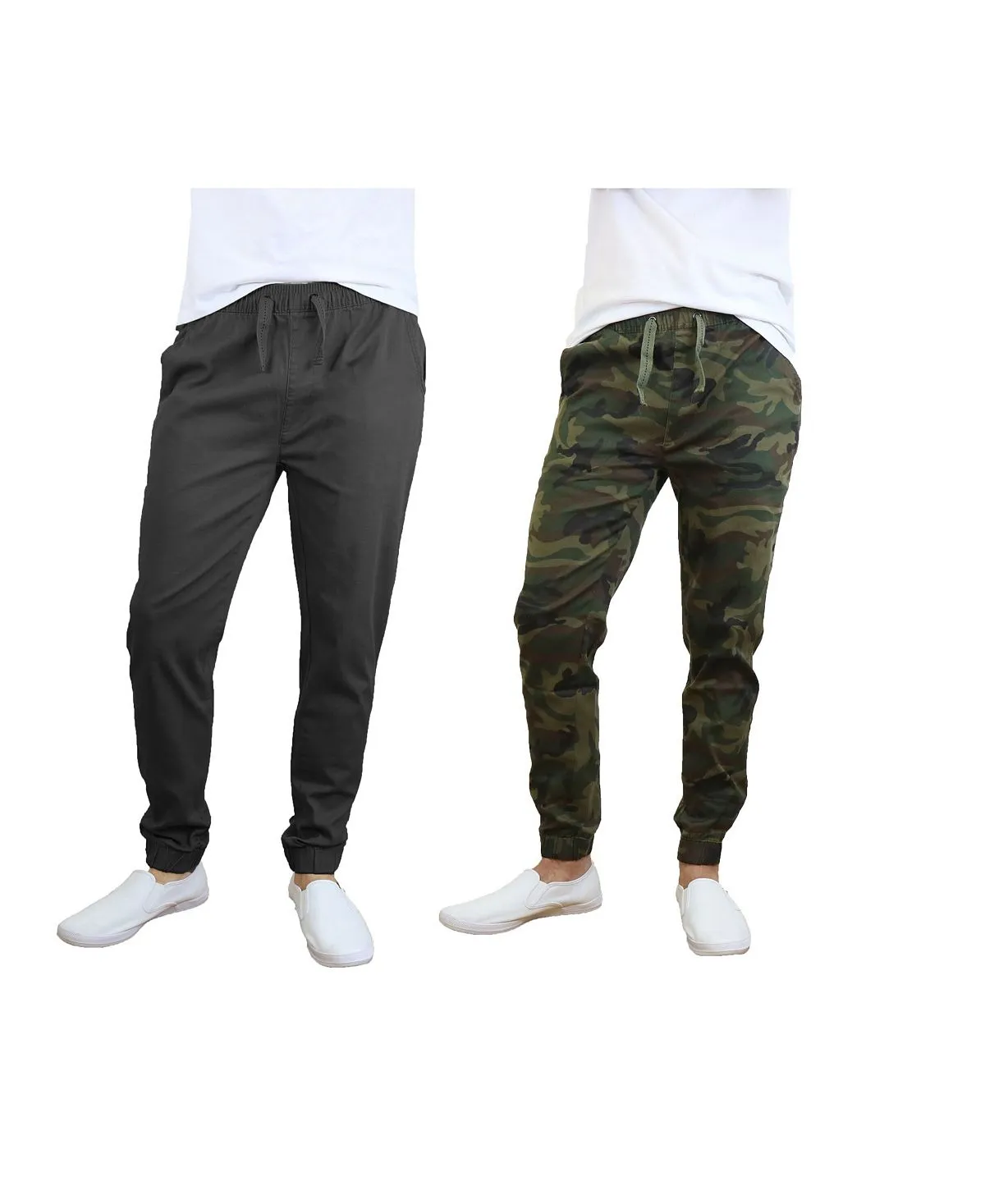 Men's Basic Stretch Twill Joggers, Pack of 2 Galaxy By Harvic, multi