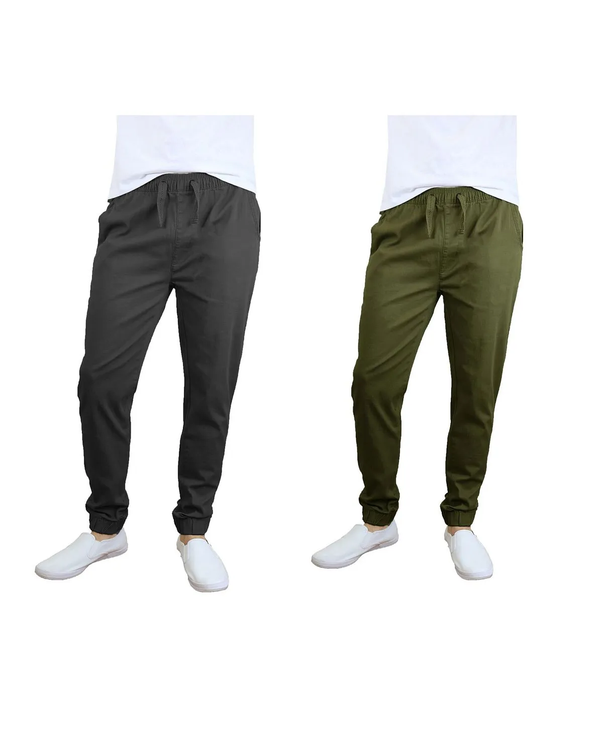 Men's Basic Stretch Twill Joggers, Pack of 2 Galaxy By Harvic, multi