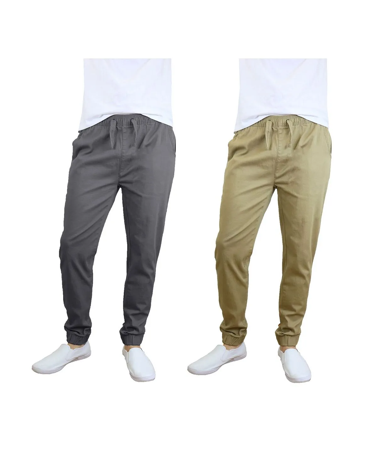 Men's Basic Stretch Twill Joggers, Pack of 2 Galaxy By Harvic, multi