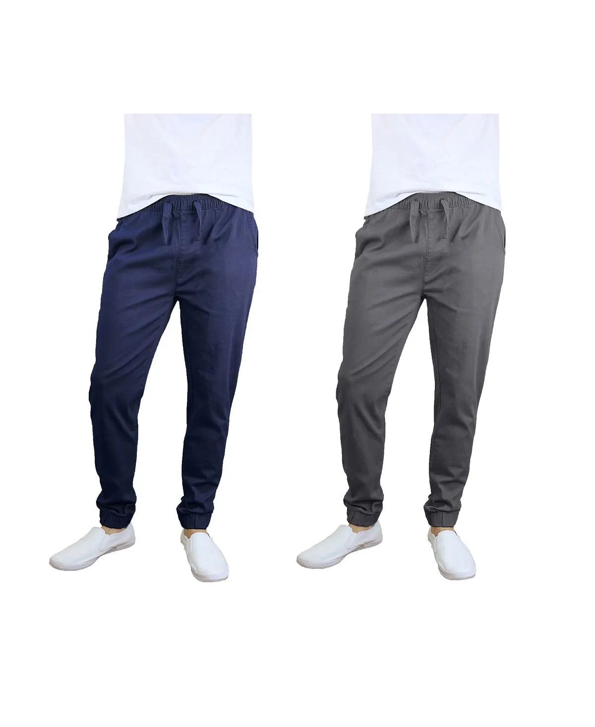 Men's Basic Stretch Twill Joggers, Pack of 2 Galaxy By Harvic, multi