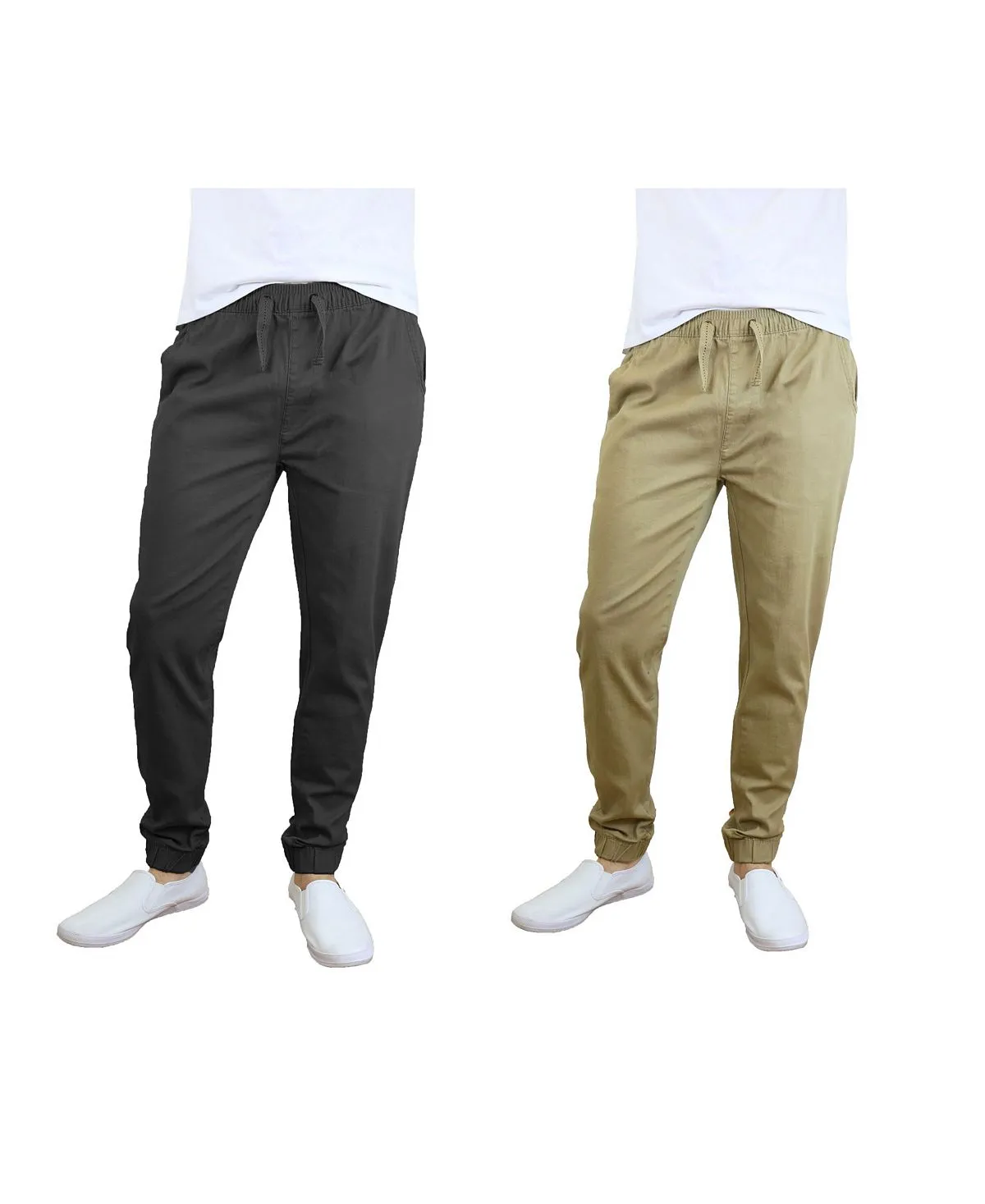 Men's Basic Stretch Twill Joggers, Pack of 2 Galaxy By Harvic, multi