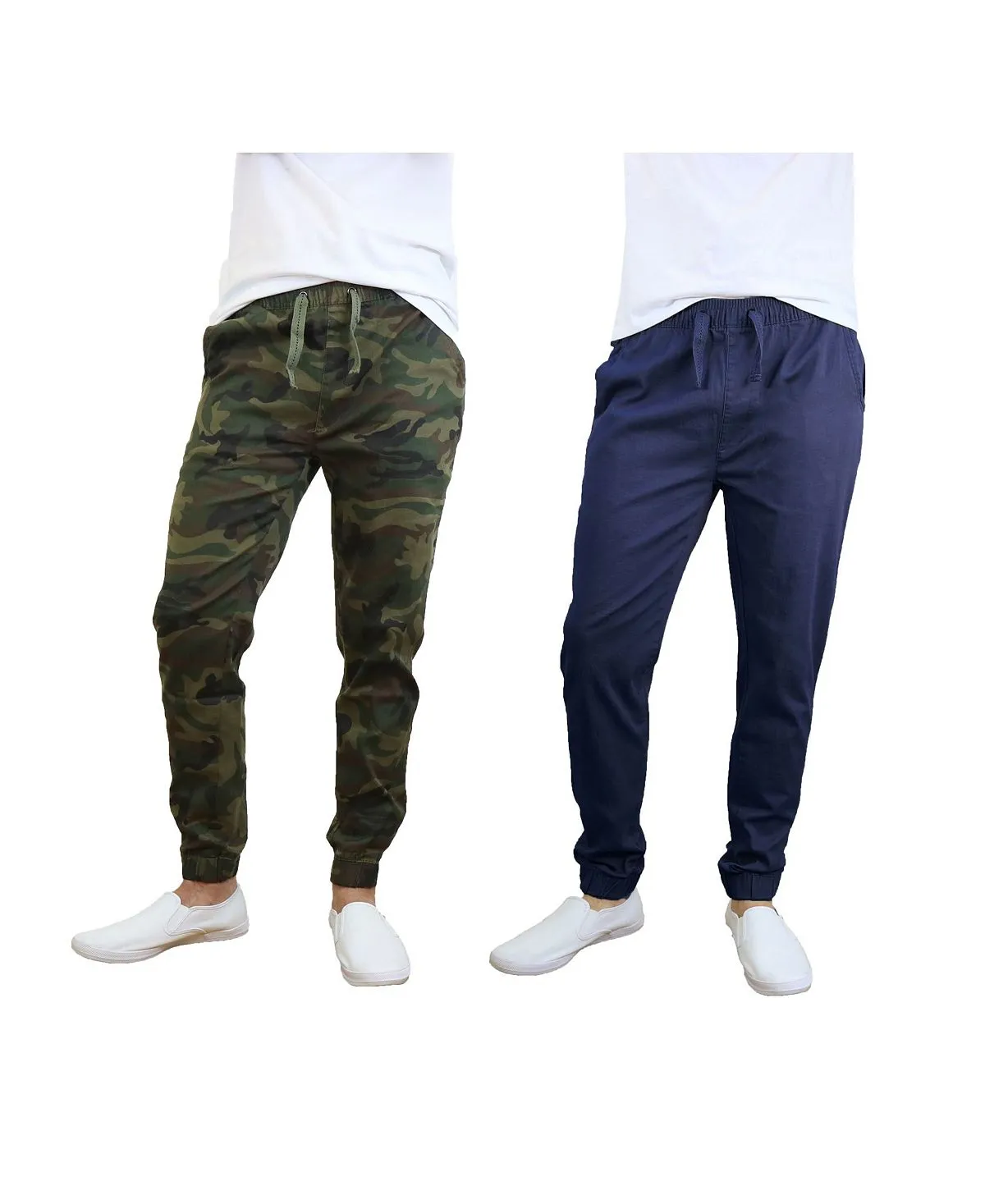 Men's Basic Stretch Twill Joggers, Pack of 2 Galaxy By Harvic, multi