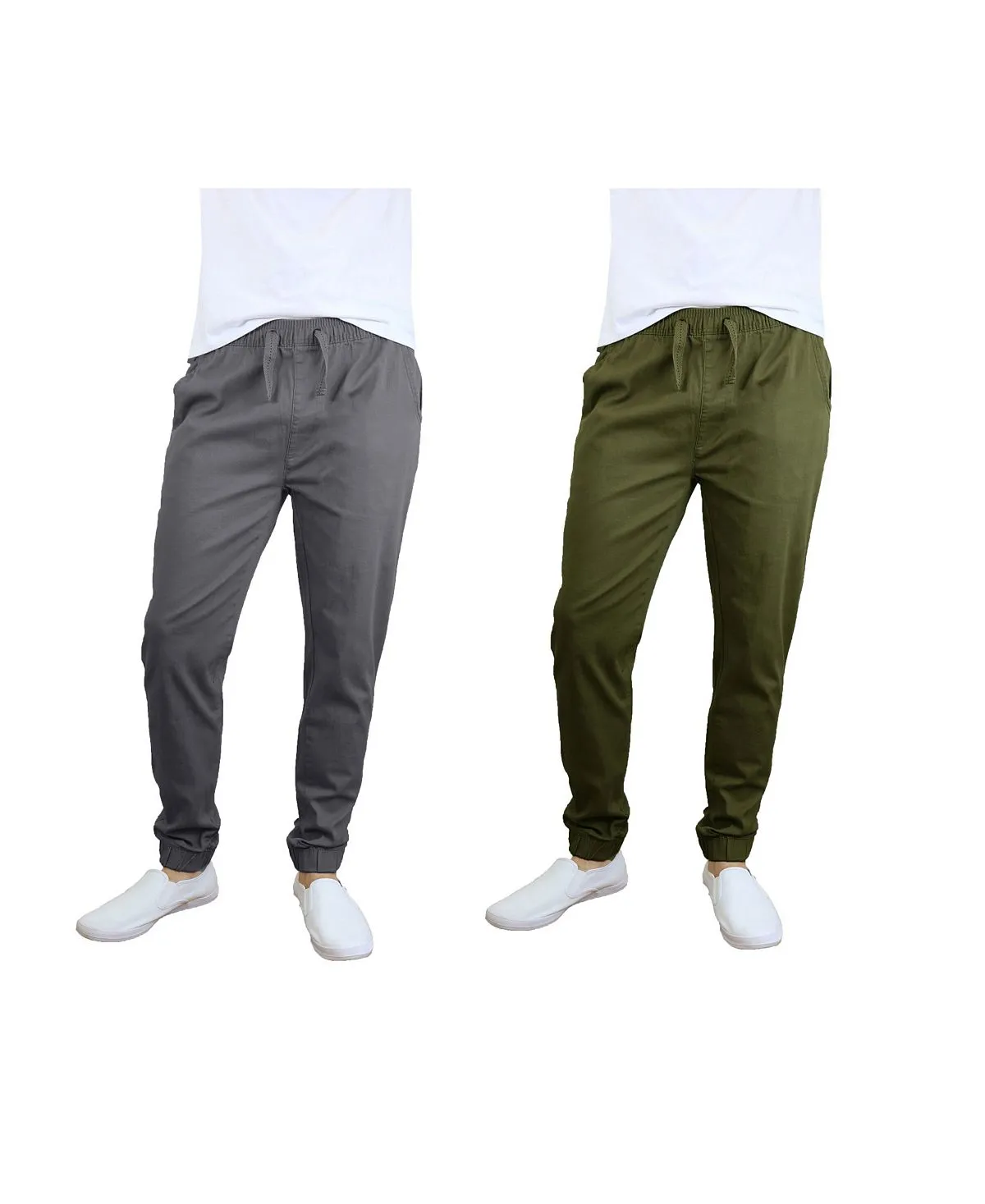 Men's Basic Stretch Twill Joggers, Pack of 2 Galaxy By Harvic, multi