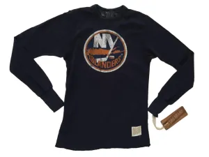 New York Islanders Retro Brand Navy Lightweight Waffle Pullover Sweatshirt