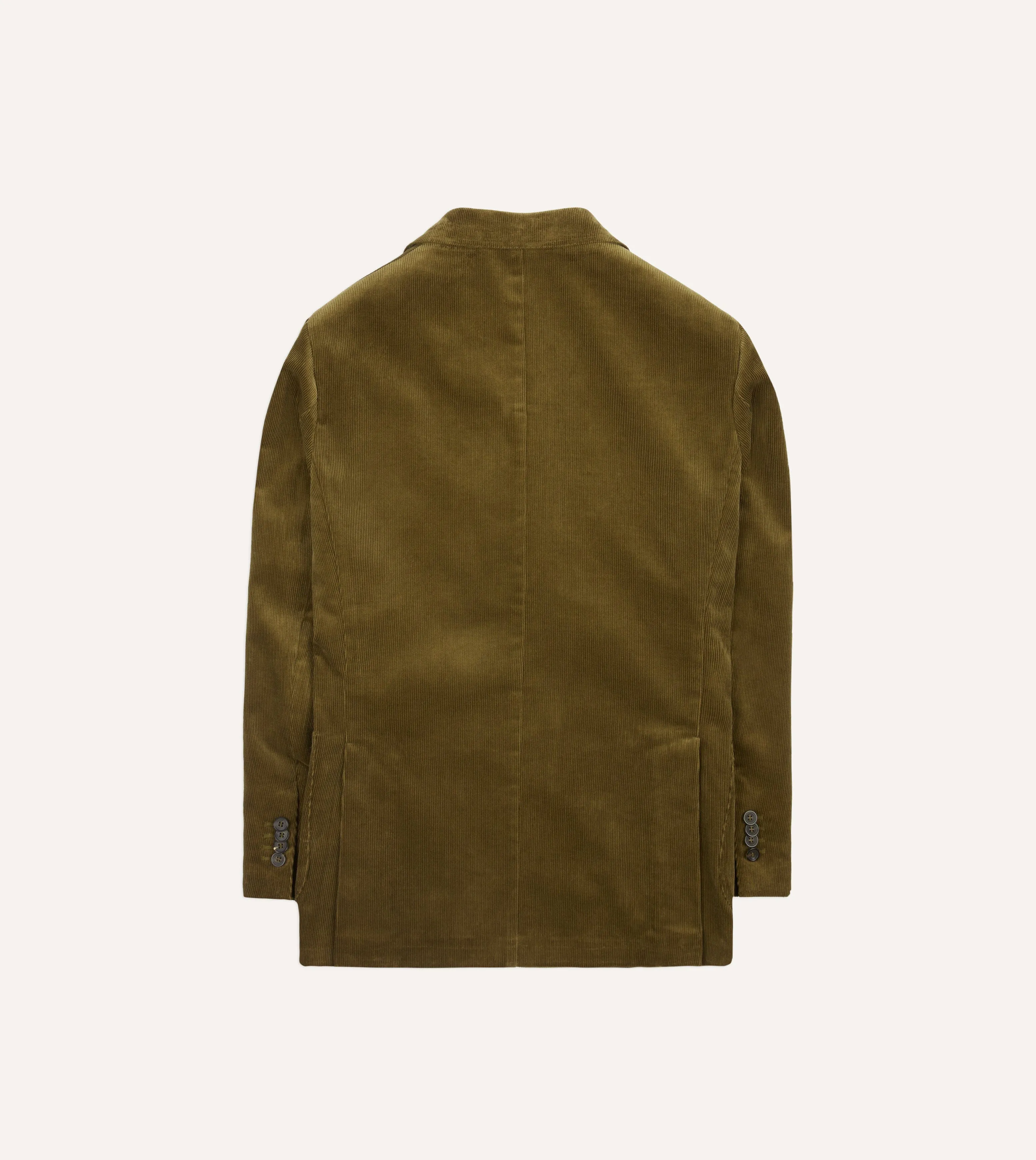 Olive Green Mid-Wale Cotton Corduroy Tailored Jacket