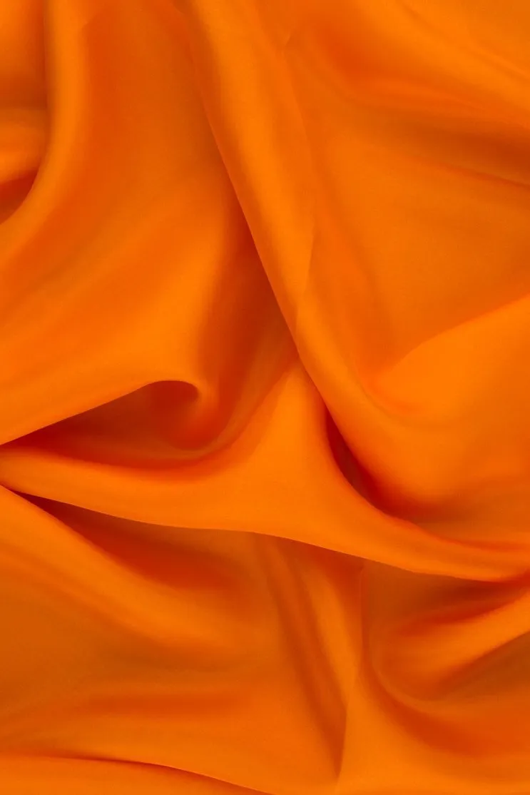 Persimmon Habotai Silk Fabric