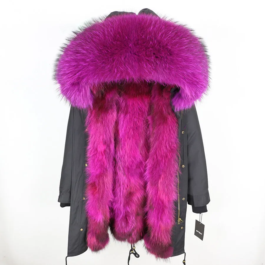 Real Fox Fur Liner Waterproof Coats (Multi - Colors)