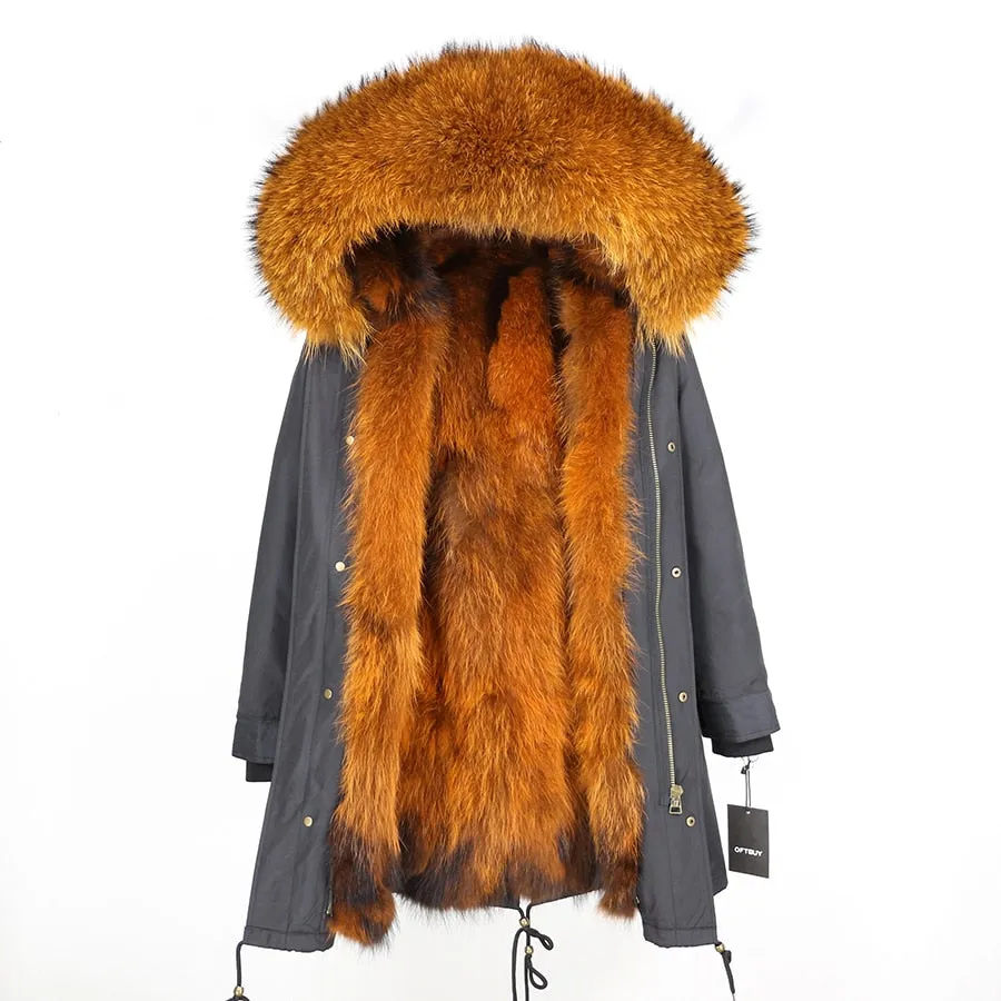 Real Fox Fur Liner Waterproof Coats (Multi - Colors)