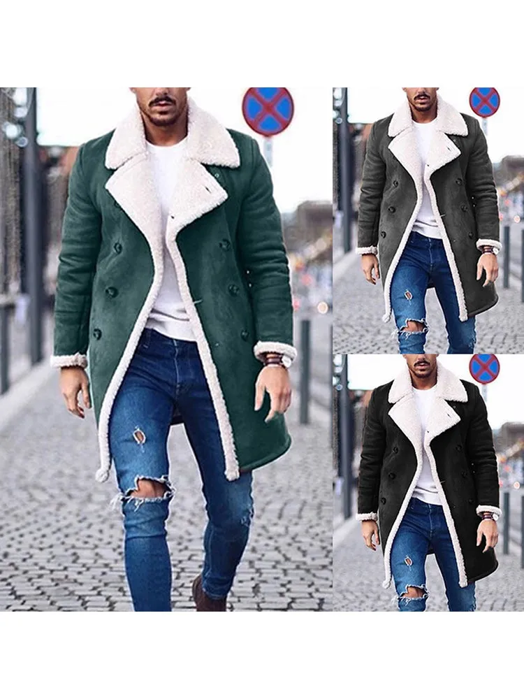 Winter Fleece Composite Faux Suede Men's Warm Jacket