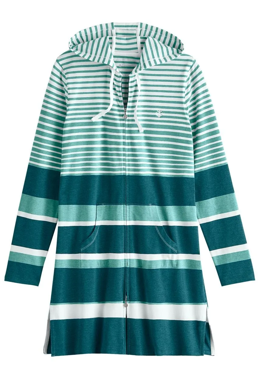 Women's Cabana Hoodie  |  Teal Variegated Stripe